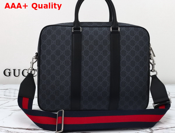 Gucci GG Briefcase with Shoulder Strap Black GG Supreme Canvas 792077 Replica