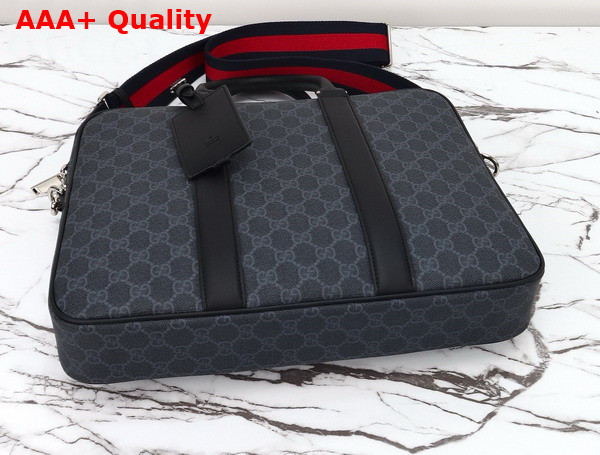 Gucci GG Briefcase with Shoulder Strap Black GG Supreme Canvas 792077 Replica