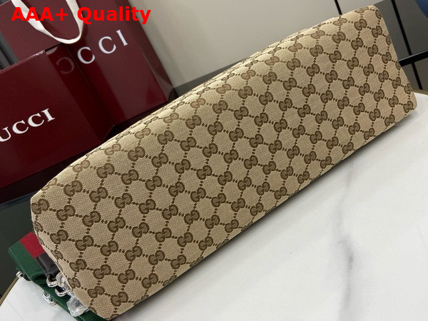 Gucci GG Canvas Large Crossbody Bag in Beige and Dark Brown GG Canvas 821616 Replica