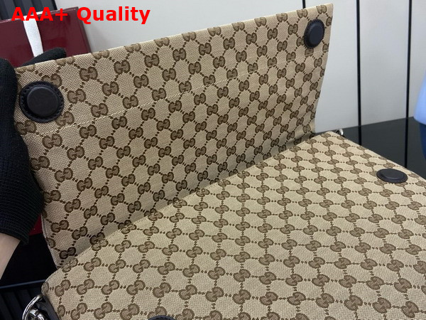 Gucci GG Canvas Large Crossbody Bag in Beige and Dark Brown GG Canvas 821616 Replica