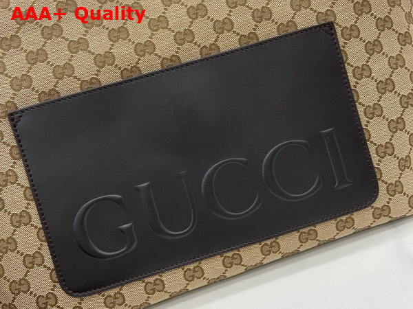 Gucci GG Canvas Large Crossbody Bag in Beige and Dark Brown GG Canvas 821616 Replica