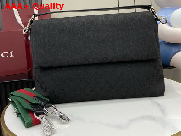 Gucci GG Canvas Large Crossbody Bag in Black GG Canvas 821616 Replica