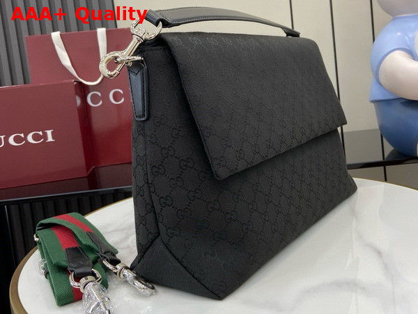 Gucci GG Canvas Large Crossbody Bag in Black GG Canvas 821616 Replica