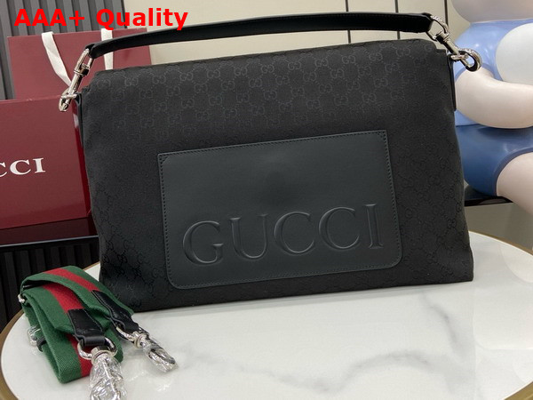 Gucci GG Canvas Large Crossbody Bag in Black GG Canvas 821616 Replica