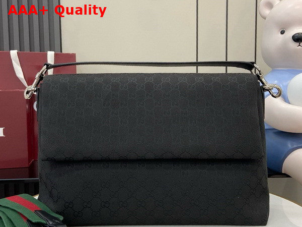 Gucci GG Canvas Large Crossbody Bag in Black GG Canvas 821616 Replica