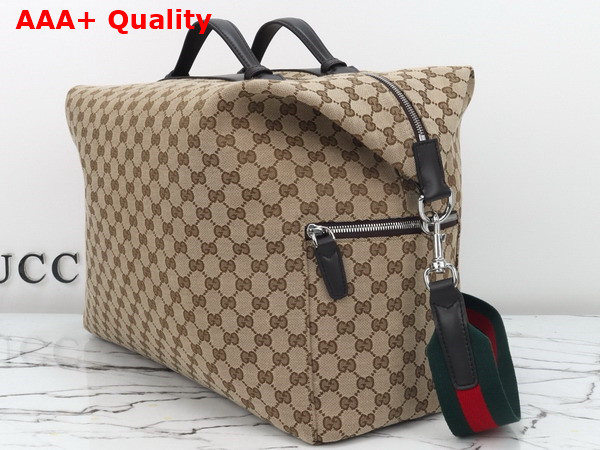 Gucci GG Canvas Medium Duffle Bag in Beige and Dark Brown GG Canvas 821668 Replica
