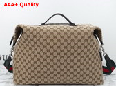 Gucci GG Canvas Medium Duffle Bag in Beige and Dark Brown GG Canvas 821668 Replica
