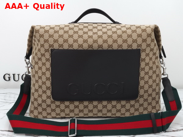Gucci GG Canvas Medium Duffle Bag in Beige and Dark Brown GG Canvas 821668 Replica