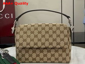 Gucci GG Canvas Small Crossbody Bag in Beige and Dark Brown GG Canvas 821617 Replica