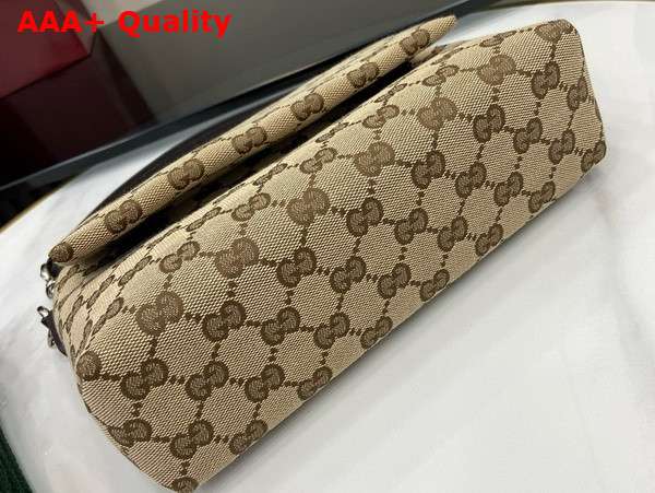 Gucci GG Canvas Small Crossbody Bag in Beige and Dark Brown GG Canvas 821617 Replica