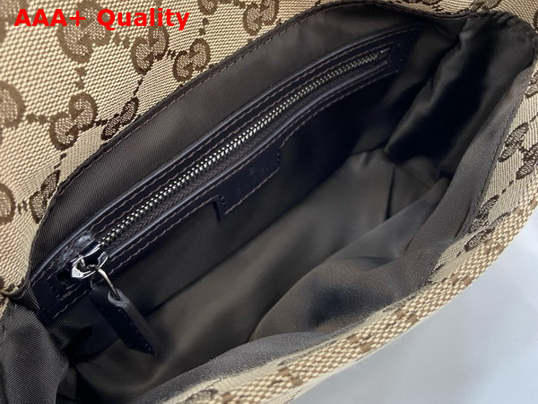 Gucci GG Canvas Small Crossbody Bag in Beige and Dark Brown GG Canvas 821617 Replica