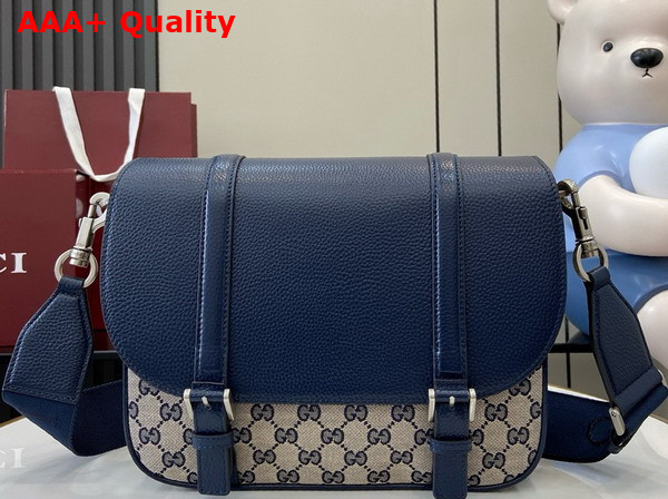 Gucci GG Crossbody Bag in Beige and Blue GG Canvas 794872 Replica
