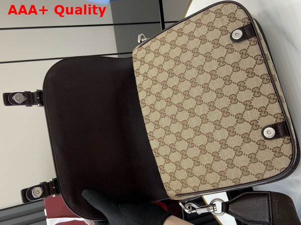 Gucci GG Crossbody Bag in Beige and Dark Brown GG Canvas 794872 Replica