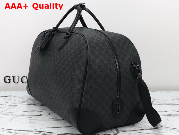 Gucci GG Emblem Large Duffle Bag in Black New GG Monogram Coated Fabric 821158 Replica