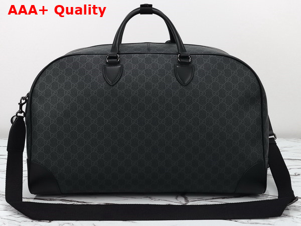 Gucci GG Emblem Large Duffle Bag in Black New GG Monogram Coated Fabric 821158 Replica