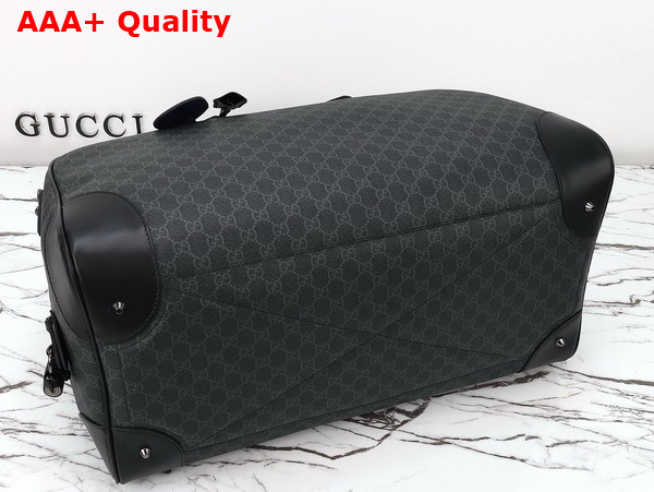Gucci GG Emblem Large Duffle Bag in Black New GG Monogram Coated Fabric 821158 Replica