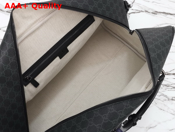 Gucci GG Emblem Large Duffle Bag in Black New GG Monogram Coated Fabric 821158 Replica