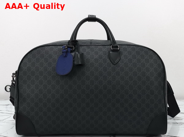 Gucci GG Emblem Large Duffle Bag in Black New GG Monogram Coated Fabric 821158 Replica