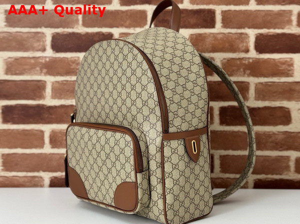 Gucci GG Emblem Medium Backpack in Beige and Dark Brown New GG Monogram Coated Fabric 821159 Replica