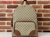 Gucci GG Emblem Medium Backpack in Beige and Dark Brown New GG Monogram Coated Fabric 821159 Replica