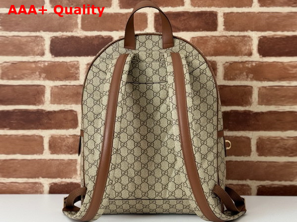 Gucci GG Emblem Medium Backpack in Beige and Dark Brown New GG Monogram Coated Fabric 821159 Replica