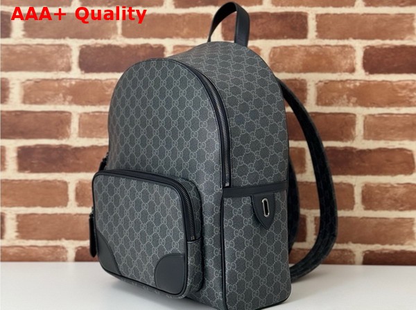 Gucci GG Emblem Medium Backpack in Black New GG Monogram Coated Fabric 821159 Replica
