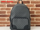 Gucci GG Emblem Medium Backpack in Black New GG Monogram Coated Fabric 821159 Replica