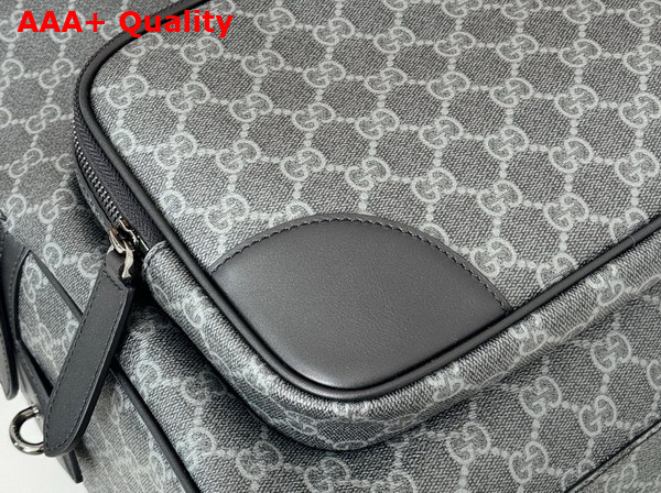 Gucci GG Emblem Medium Backpack in Black New GG Monogram Coated Fabric 821159 Replica