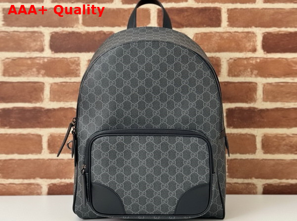Gucci GG Emblem Medium Backpack in Black New GG Monogram Coated Fabric 821159 Replica