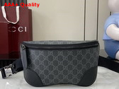 Gucci GG Emblem Medium Belt Bag in Black New GG Monogram Coated Fabric 821162 Replica