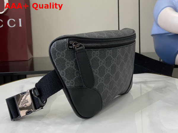 Gucci GG Emblem Medium Belt Bag in Black New GG Monogram Coated Fabric 821162 Replica