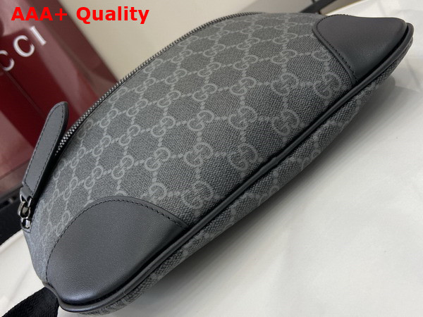Gucci GG Emblem Medium Belt Bag in Black New GG Monogram Coated Fabric 821162 Replica