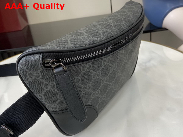 Gucci GG Emblem Medium Belt Bag in Black New GG Monogram Coated Fabric 821162 Replica
