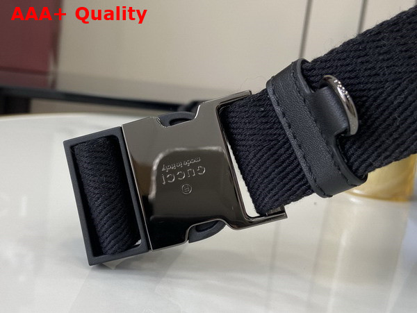 Gucci GG Emblem Medium Belt Bag in Black New GG Monogram Coated Fabric 821162 Replica