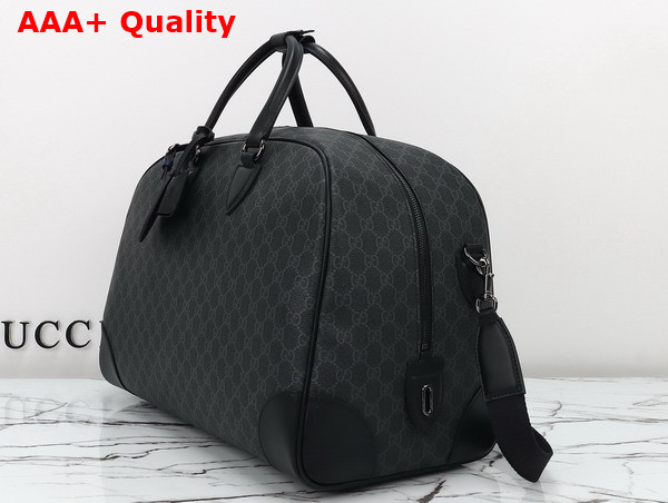 Gucci GG Emblem Medium Duffle Bag in Black New GG Monogram Coated Fabric 821148 Replica