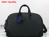 Gucci GG Emblem Medium Duffle Bag in Black New GG Monogram Coated Fabric 821148 Replica