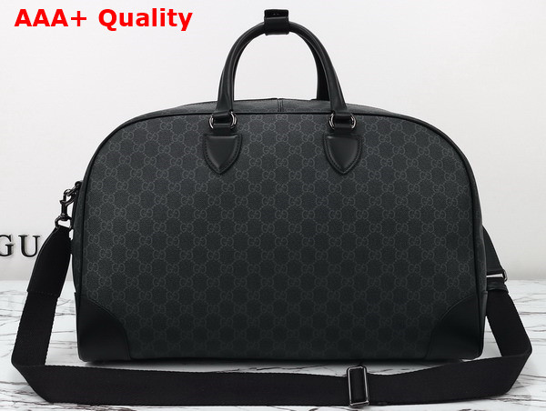 Gucci GG Emblem Medium Duffle Bag in Black New GG Monogram Coated Fabric 821148 Replica