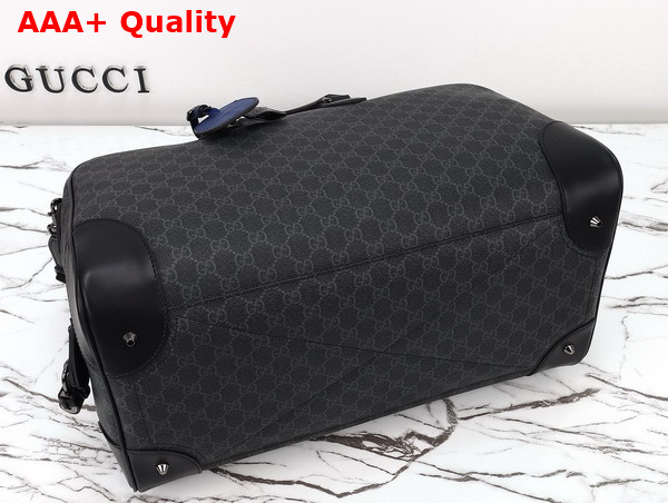 Gucci GG Emblem Medium Duffle Bag in Black New GG Monogram Coated Fabric 821148 Replica