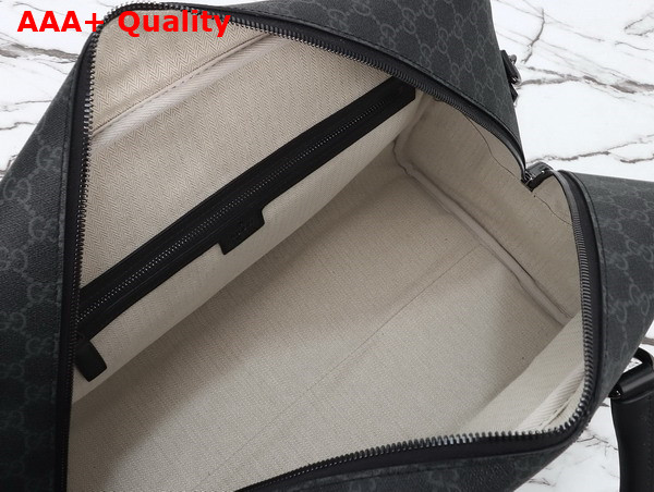 Gucci GG Emblem Medium Duffle Bag in Black New GG Monogram Coated Fabric 821148 Replica