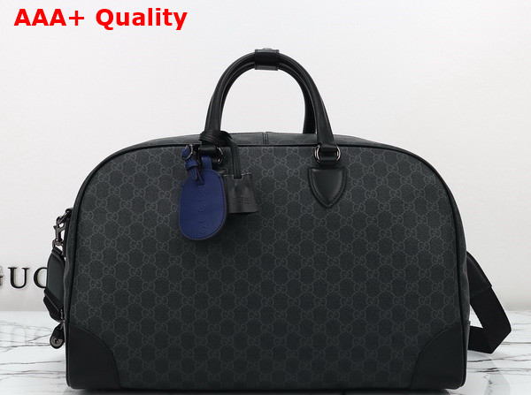 Gucci GG Emblem Medium Duffle Bag in Black New GG Monogram Coated Fabric 821148 Replica