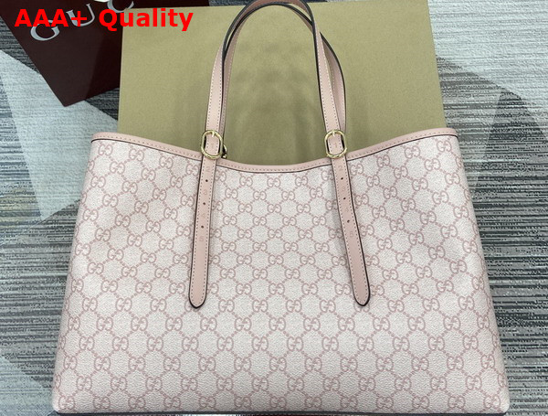 Gucci GG Emblem Medium Tote Bag in Light Pink GG Monogram Coated Fabric 815213 Replica