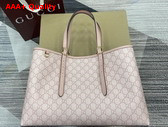 Gucci GG Emblem Medium Tote Bag in Light Pink GG Monogram Coated Fabric 815213 Replica