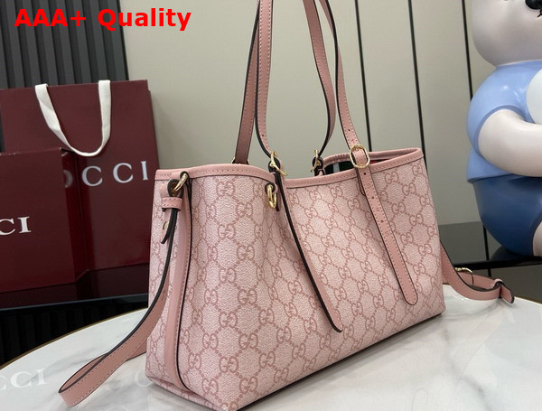 Gucci GG Emblem Medium Tote Bag in Light Pink GG Monogram Coated Fabric 815214 Replica