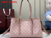 Gucci GG Emblem Medium Tote Bag in Light Pink GG Monogram Coated Fabric 815214 Replica