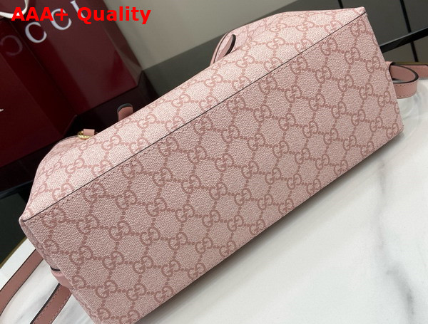 Gucci GG Emblem Medium Tote Bag in Light Pink GG Monogram Coated Fabric 815214 Replica
