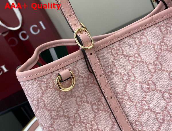 Gucci GG Emblem Medium Tote Bag in Light Pink GG Monogram Coated Fabric 815214 Replica