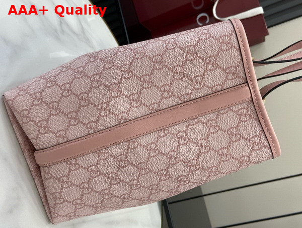 Gucci GG Emblem Medium Tote Bag in Light Pink GG Monogram Coated Fabric 815214 Replica