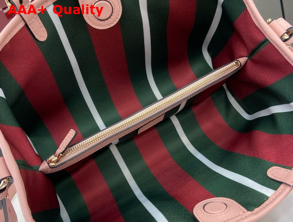 Gucci GG Emblem Medium Tote Bag in Light Pink GG Monogram Coated Fabric 815214 Replica