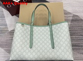 Gucci GG Emblem Medium Tote Bag in Sage Green GG Monogram Coated Fabric 815213 Replica