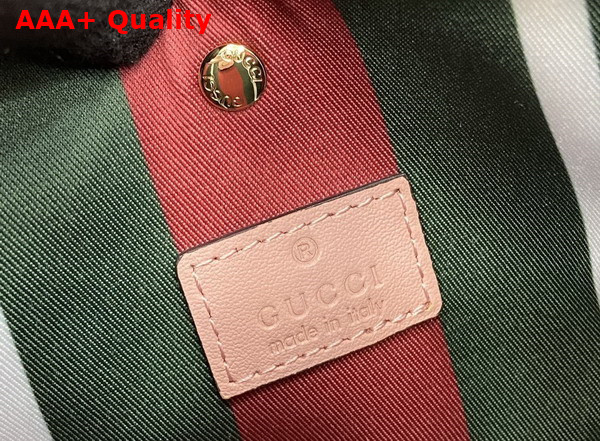 Gucci GG Emblem Mini Bucket Bag in Light Pink GG Monogram Coated Fabric 815118 Replica